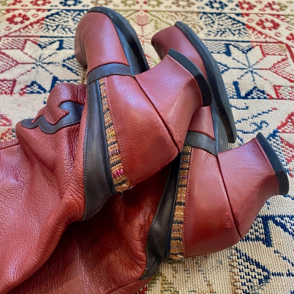 John Fluevog Boots Thanks Amazing Rust Brown Leather Size 8 - Picture 9 of 14